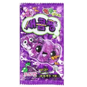 새콤짱 7.5g 포도맛 낱개 1개 간식 젤리 새콤 과자 짱