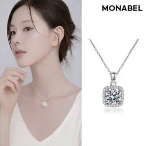 모나벨 1캐럿 모이사나이트 다이아몬드 스퀘어 목걸이