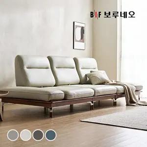 [BIF보루네오]BIF보루네오 디에르 위노 원목 스윙 천연통가죽 4인 소파+스툴