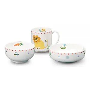 한국도자기 국산 어린이 식기 세트 쥬 키디 1인 반상기 3p MNA