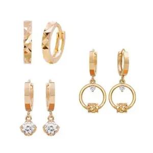 [베스트TOP100] 14K 골드 금침 큐빅 드롭 데일리 원터치 링 귀걸이