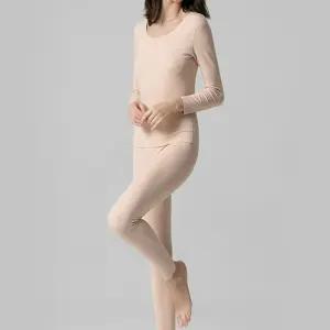 여성 촉감 좋은 면스판 착용부드럽고 슬림한 내의세트