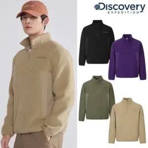 디스커버리 남성 자가드 플리스 반집업 티셔츠 DMZT73056 389540