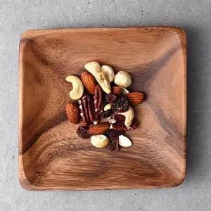 사각 아카시아 원목 나무 접시 플레이트 - 소 15x15cm/우드/그릇/나눔/안주/용/간식/다과/디저트/가정/캠핑