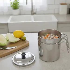 [하프클럽/셀러허브]물빠짐 스텐 음식물 쓰레기통 2L 500094