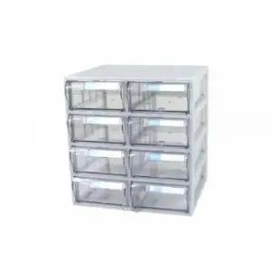 ( )투명 다용도 정리함 서랍식 8칸 수납함 공간활용 소품 수납