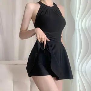 여자 홀터넥 셔링 플레어 스커트 원피스 수영복