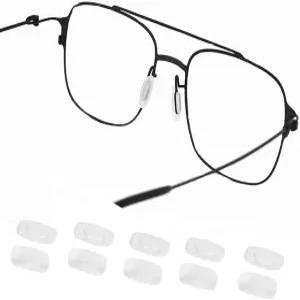 OPUGIT 안경 코 패드 5쌍 부드러운 실리콘 교체 직사각형 밀기 선글라스용 슬라이드 슬립 투명 S 사이즈