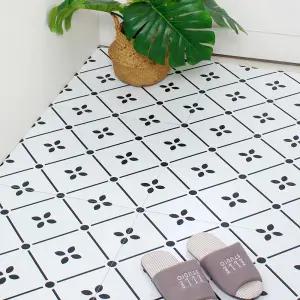 CLEAN UP 비접착식 데코타일 컬러데코타일 로렌-블랙 8P