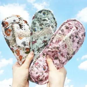 굿원트레이드 두겹 이중 퀼트 면 실내화 덧신 슬리퍼 쿠션 어린이집 유치원 교사 더블