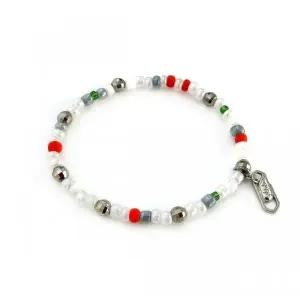 [클립스어반]  줄리안 화이트 비즈 남자 팔찌