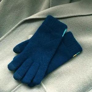 [클립스어반] 바네사 인디고 여자 두겹니트장갑(터치)