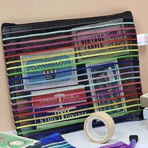 [룽스]화장품투명파우치 파우치 메쉬 백 A5