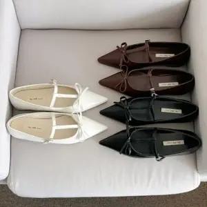 [SBG8AWN]리본 오피스룩 여성 플랫슈즈 세련된 5FW