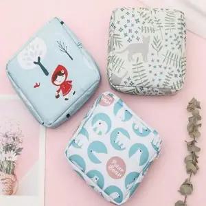 [룽스]고양이잎사귀무늬 불투명 소지품파우치