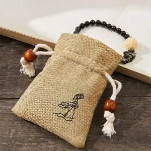 [룽스]린넨 마파우치 비누망 소품더스트백 10x14cm