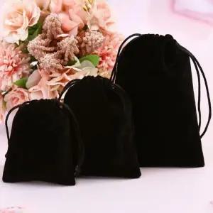 [룽스]복주머니 여자 블랙 주머니파우치 8X10cm