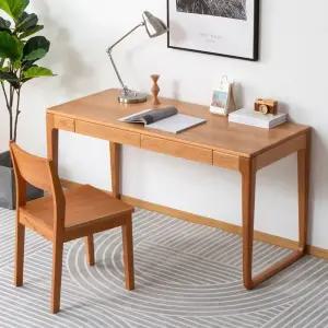 월넛 우드 원목 심플 사무용 책상 업무용 긴 데스크 테이블 서재용