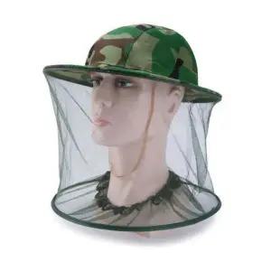 국방색 얼굴보호 망사모자 벌 그물모자 보호모자 양봉 모자