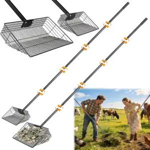 10인치 및 15인치 대형 말 분뇨 닭똥 스쿠퍼 세트 헤비 듀티 탄소강 체거 삽 가금류 농장용 금속 푸퍼 스쿱