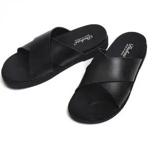 남성 가죽 슬리퍼 푹신한 샌들