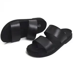 깔창 남성용 가죽 슬리퍼 샌들