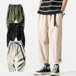 [라일리의류] Rly 남성 면바지 사계절 캐주얼 벨트 통바지 작업복