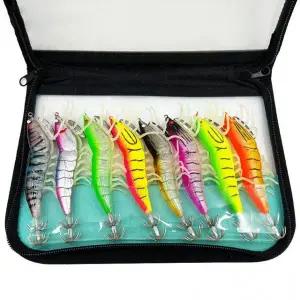 (싸더라) 야광 새우 에기 루어 미끼 8종 세트 갑오징어 무늬오징어