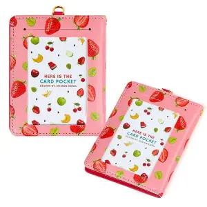 한정특가) 디자인콩 후르츠 카드 목걸이지갑 (딸기)