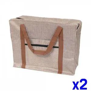 WL 스트라이프 피크닉 가방 중 x2개 수납백 피크닉가방