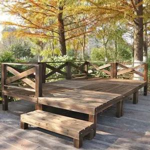 전원주택 평상 마루 나무 간이 야외 원목 옥상 테이블