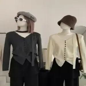 여친 니트 가을 이너 겨울 오말레이스 아이템 트렌디 상의 홀터넥 가디건 카디건 긴팔 브이넥 HT4