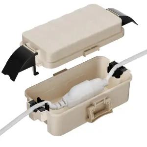 플문 IP55 소형 야외 전기 박스 방수(내부 5.9 x 3.2 1.8 인치) 플러그 콘센트 홀리데이 라이트 아몬드용