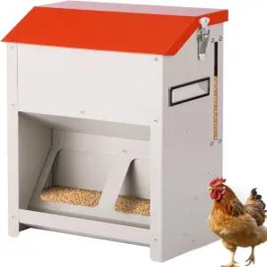 무두오반 닭 모이통 벽걸이 - 가금류와 오리를 위한 유출 공급기 없음 굴 껍질과 그릿을 사료 디스펜서