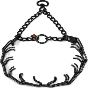 헤르름 스프렌저 블랙 스테인리스 스틸 프롱 강아지 트레이닝 칼라 개를 위한 회전식 애완동물 핀치 노풀