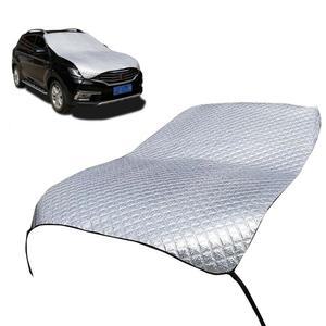 어그샤이 자동차 하프 카 커버 선쉐이드, 윈드실드 후드 전면 창문 사계절 보호 방수 방진 천, 야외 접이식 커버, 자동차용 유니버설 (실버)