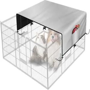 SIRUITON 도그 플레이펜 커버 헤비 듀티 600D 옥스포드 패브릭 태양/비 상단 햇빛 가리개 특수 핏