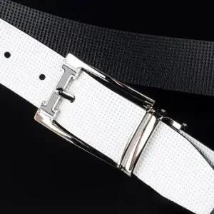 여성골프벨트 남자 블랙 화이트 양면 골프 벨트 남성 소가죽 허리띠