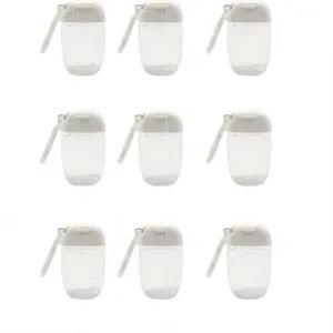 ZHQZZPH 9팩 30ml 리필 가능한 화장품 병 여행용 후크가 있는 빈 용기 미니 손 소독제 및 로션 디스펜서