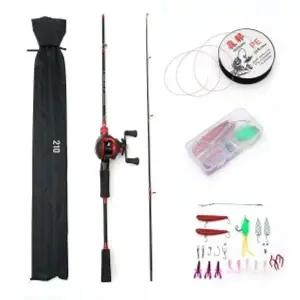 고피싱 베이트 릴+루어+낚싯대세트 1.6m 우핸들 입문용릴낚싯대