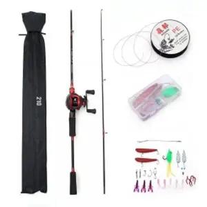 고피싱 베이트 릴+루어+낚싯대세트 2.1m 우핸들 입문용릴낚싯대