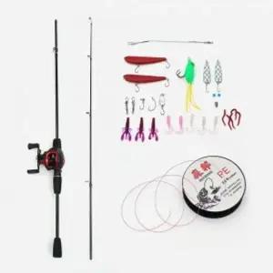 굿캐스팅 베이트 릴+루어+낚싯대세트 2.1m 좌핸들 입문용릴낚싯대