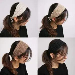 (이거찜) 소프트 핏 헤어밴드 니트 머리띠 여성 데일리 헤어