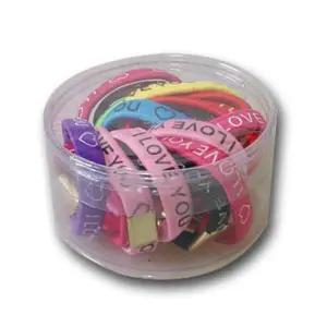 아이러브유 머리끈 원통 머리 고무줄 헤어끈 밴드 고무줄 머리핀