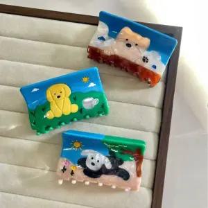 집게 헤어집게 셀룰로오스 강아지 댕댕이 직사각 시리즈 소품샵