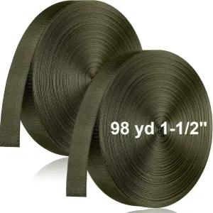 파인치어 2롤 1인치 나일론 웨빙 스트랩 98야드 헤비 듀티 플랫 야외에서 반려견 목줄 안전벨트 클라이밍