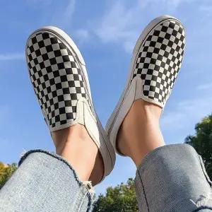 체커 슬립온 여학생 단화 운동화