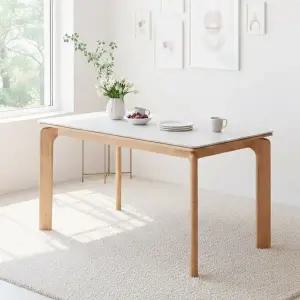 [신세계라이브쇼핑]내구성좋은 세라믹 4인 원목식탁 단독 TR6010R (착불)