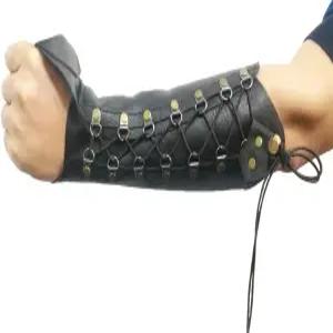 사냥 사격 표적 연습 활에 맞게 조절 가능한 수제 가죽 팔 가드 활 손 장갑