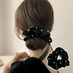 진주 진주 벨벳 헤어슈슈